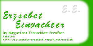 erzsebet einvachter business card